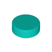 Dark Turquoise Tile, Round 1 x 1