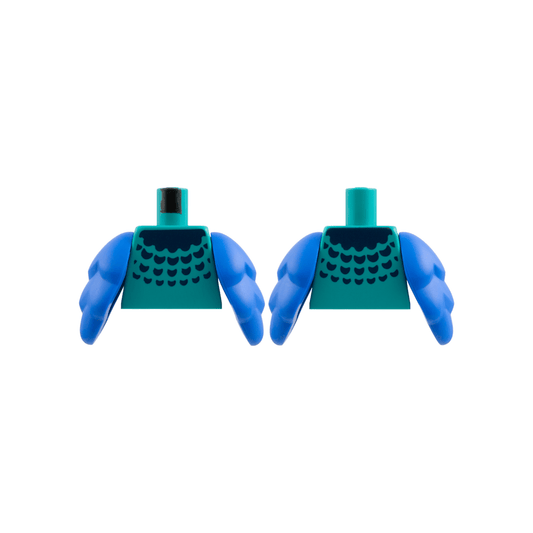 Dark Turquoise Torso Dark Blue Collar and Plumage Pattern / Blue Bird Wings