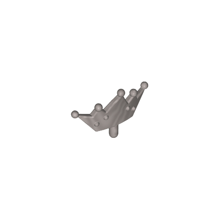 Flat Silver Minifigure, Crown Tiara, 5 Points, Rounded Ends