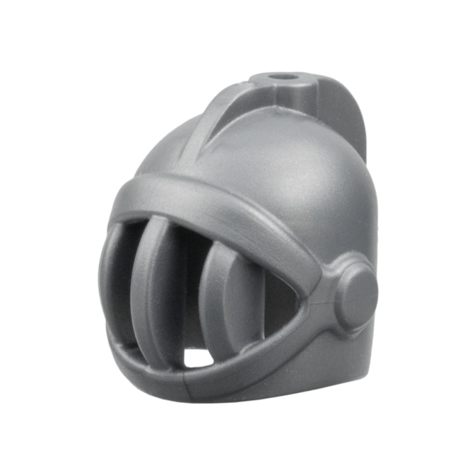Flat Silver Minifigure, Headgear Helmet Castle Closed with Fixed Face Grille