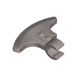 Flat Silver Minifigure, Weapon Axe Head with Clip