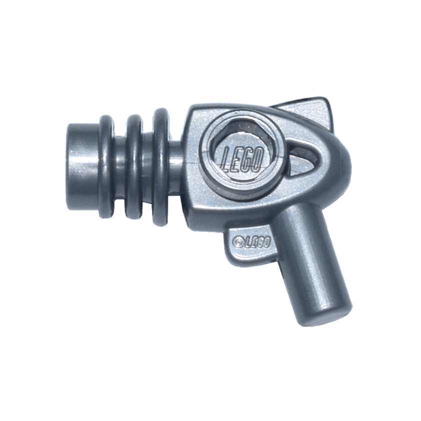 Flat Silver Minifigure, Weapon Space Ray Gun - Rounded Heat Diffusers