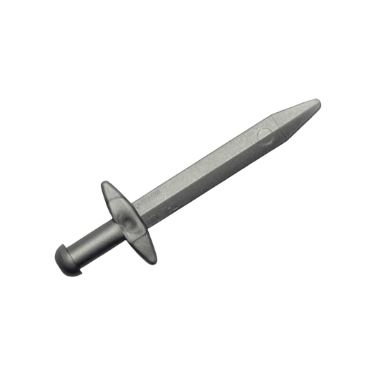 Flat Silver Minifigure, Weapon Sword, Greatsword Pointed with Thick Crossguard