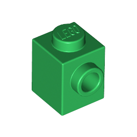 Green Brick, Modified 1 x 1 with Stud on Side