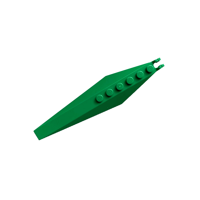 Green Hinge Plate 3 x 12 with Angled Side Extensions and Tapered Ends