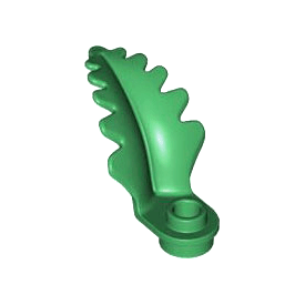 Green Plant Plate, Round 1 x 1 with Curved, Upright Leaf