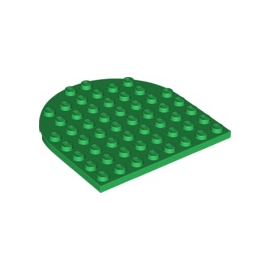 Green Plate, Round 8 x 8 Rounded End
