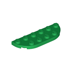 Green Plate, Round Corner 2 x 6 Double
