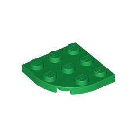 Green Plate, Round Corner 3 x 3