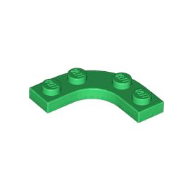 Green Plate, Round Corner 3 x 3 with 2 x 2 Curved Cutout