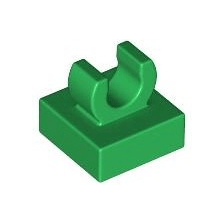Green Tile, Modified 1 x 1 with Open O Clip
