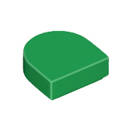Green Tile, Round 1 x 1 Half Circle Extended