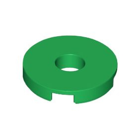 Green Tile, Round 2 x 2 with Hole