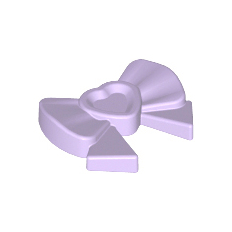 Lavender Friends Accessories Hair Decoration, Bow with Heart, Long Ribbon, and Small Pin