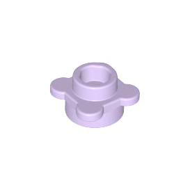 Lavender Plate, Round 1 x 1 with Flower Edge 4 Knobs / Petals