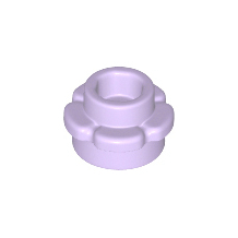 Lavender Plate, Round 1 x 1 with Flower Edge 5 Petals