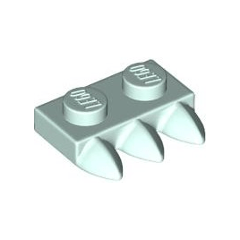 Light Aqua Plate, Modified 1 x 2 with 3 Teeth