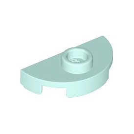 Light Aqua Plate, Round 1 x 2 Half with 1 Stud Jumper