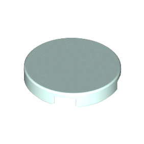 Light Aqua Tile, Round 2 x 2 with Bottom Stud Holder