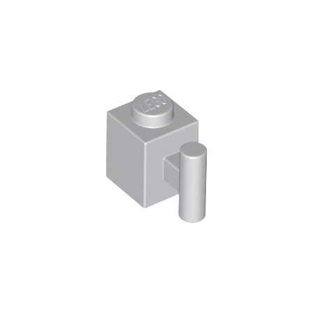 Light Bluish Gray Brick, Modified 1 x 1 with Bar Handle