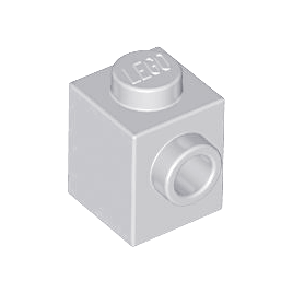 Light Bluish Gray Brick, Modified 1 x 1 with Stud on Side