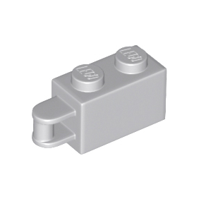 Light Bluish Gray Brick, Modified 1 x 2 with Bar Handle on End - Bar Flush with Edge
