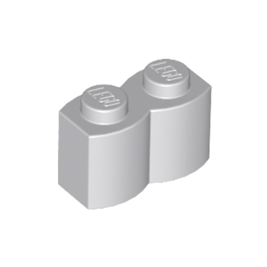 Light Bluish Gray Brick, Modified 1 x 2 with Log Profile