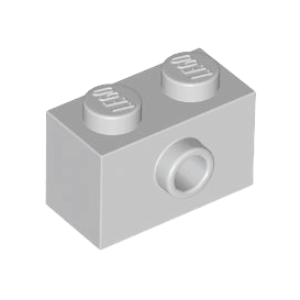 Light Bluish Gray Brick, Modified 1 x 2 with Stud on Side with Bottom Stud Holder