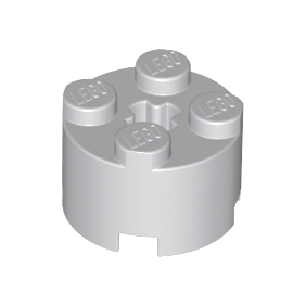 Light Bluish Gray Brick, Round 2 x 2 with Axle Hole