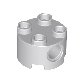 Light Bluish Gray Brick, Round 2 x 2 with Pin Holes
