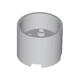 Light Bluish Gray Brick, Round 3 x 3 x 2 with Recessed Center and Axle Hole