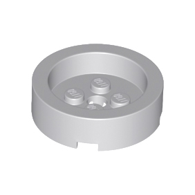 Light Bluish Gray Brick, Round 4 x 4 with Recessed Center and Hole