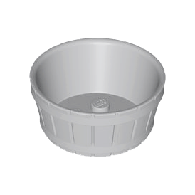 Light Bluish Gray Container, Barrel Half Large with Axle Hole