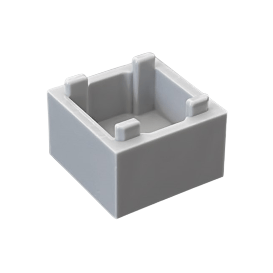 Light Bluish Gray Container, Box 2 x 2 x 1 - Top Opening with Raised Inner Bottom