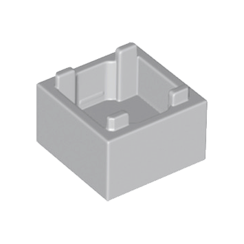Light Bluish Gray Container, Box 2 x 2 x 1 - Top Opening with Flat Inner Bottom