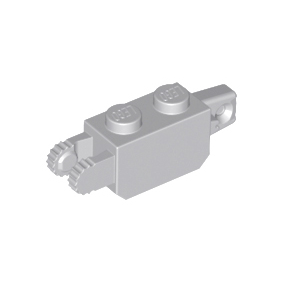 Light Bluish Gray Hinge Brick 1 x 2 Locking with 1 Finger Vertical End and 2 Fingers Vertical End