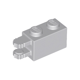 Light Bluish Gray Hinge Brick 1 x 2 Locking with 2 Fingers Horizontal End