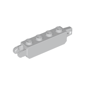 Light Bluish Gray Hinge Brick 1 x 4 Locking with 1 Finger Vertical End and 2 Fingers Vertical End