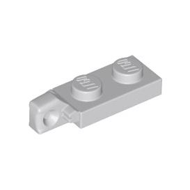 Light Bluish Gray Hinge Plate 1 x 2 Locking with 1 Finger on End without Bottom Groove