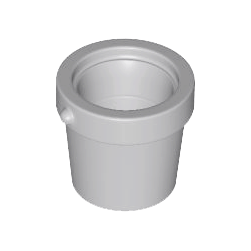 Light Bluish Gray Minifigure, Utensil Bucket 1 x 1 x 1 Tapered with Handle Holders