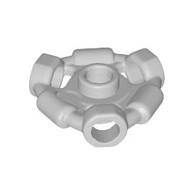Light Bluish Gray Minifigure, Weapon Holder Ring with 3 Bars and 3 Bar Holes Ninjago Aeroblade Center - Open Stud