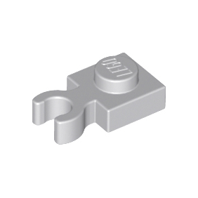 Light Bluish Gray Plate, Modified 1 x 1 with Open O Clip Thick Vertical Grip