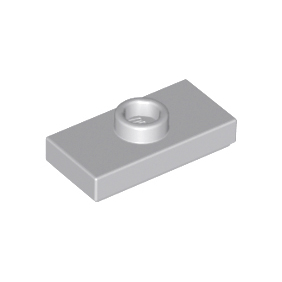 Light Bluish Gray Plate, Modified 1 x 2 with 1 Stud with Groove and Bottom Stud Holder Jumper