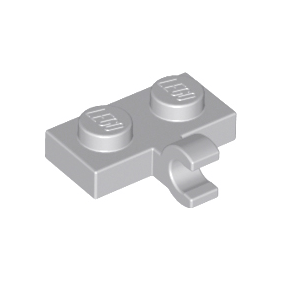 Light Bluish Gray Plate, Modified 1 x 2 with Clip on Side Horizontal Grip