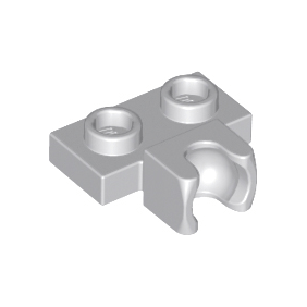 Light Bluish Gray Plate, Modified 1 x 2 with Small Tow Ball Socket on Side