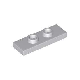 Light Bluish Gray Plate, Modified 1 x 3 with 2 Studs Double Jumper