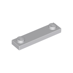 Light Bluish Gray Plate, Modified 1 x 4 with 2 Studs without Groove