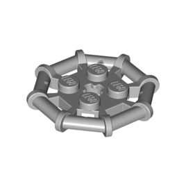 Light Bluish Gray Plate, Modified 2 x 2 with Bar Frame Octagonal, Reinforced, Completely Round Studs