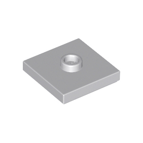 Light Bluish Gray Plate, Modified 2 x 2 with Groove and 1 Stud in Center Jumper