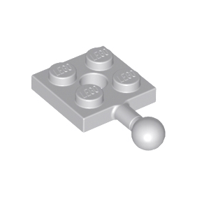 Light Bluish Gray Plate, Modified 2 x 2 with Tow Ball and Hole